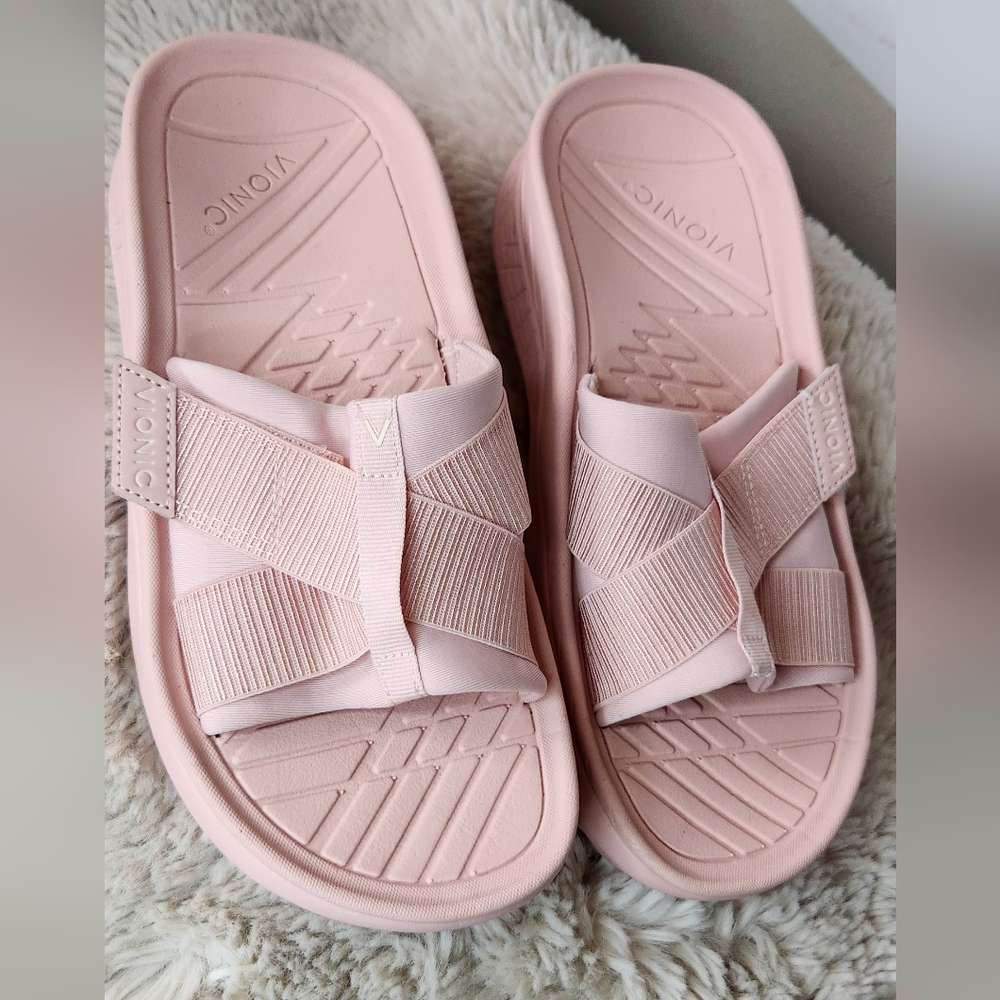 Pink Vionic Slides Sandals Pool Slip On Size 8 Sh… - image 2